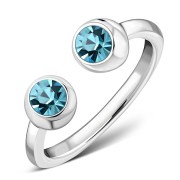 Blue Topaz Cubic Zirconia Silver Toe Ring, trs008