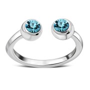 Blue Topaz Cubic Zirconia Silver Toe Ring, trs008