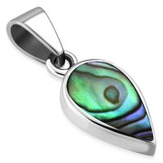 Abalone Drop Silver Pendant, p507