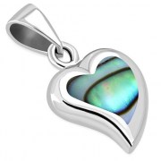 Abalone Heart Silver Pendant, p512