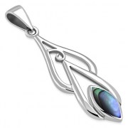 Abalone Oval Silver Pendant, p519
