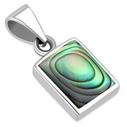 Abalone Rectangle Silver Pendant, p523