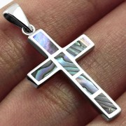Abalone Silver Cross Pendant, p532