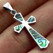 Abalone Silver Cross Pendant, p533