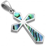 Abalone Silver Cross Pendant, p500