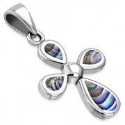 Abalone Silver Cross Pendant, p526