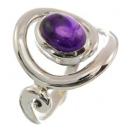 Amethyst Spiral Ring r366