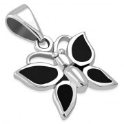 Black Onyx Butterfly Silver Pendant, p528