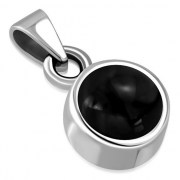 Black Onyx Round Silver Pendant, p116