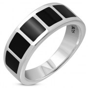 Black Onyx Silver Ring, r564