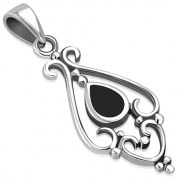 Black Onyx Silver Pendant, p515