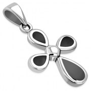 Black Onyx Silver Cross Pendant, p526