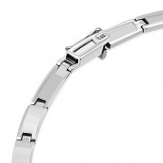 Mother of Pearl Rectangular Links Silver Necklace - cb285