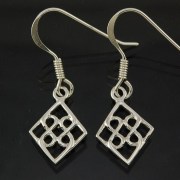 Celtic Hearts Knot  Plain Silver Earrings, ep189