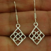 Celtic Hearts Knot  Plain Silver Earrings, ep189