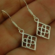 Celtic Hearts Knot  Plain Silver Earrings, ep189