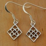 Celtic Hearts Knot  Plain Silver Earrings, ep189