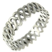 Celtic Hearts Silver Ring, rp740