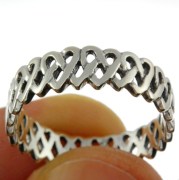 Celtic Hearts Silver Ring, rp740