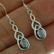 Rainbow Moon Stone Celtic Knot Earrings - e299