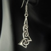 Celtic Knot Plain Long Silver Earrings, ep199