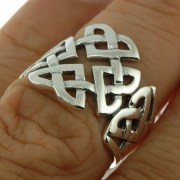 Celtic Trinity Knot Plain Wide Solid Silver Ring, rp579