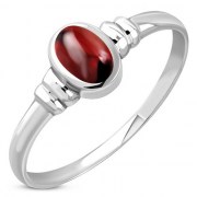 Delicate Garnet Silver Ring
