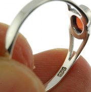 Delicate Genuine Garnet 925 Solid Sterling Silver Ring, r518