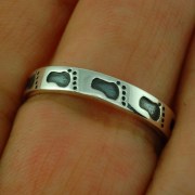 Foot Silver Band Ring, 925 Sterling Silver, rp774
