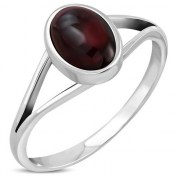 Garnet Silver Ring, r014