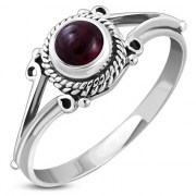 Garnet Silver Ring, r503