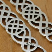 Long Celtic Knot Plain Silver Earrings, ep194