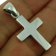 Medium Thick Sterling Silver Cross Pendant, pn6