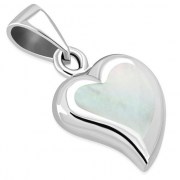 Mother of Pearl Heart Silver Pendant, p512