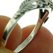 Native American Garnet Ring, 925 Sterling Silver, r490