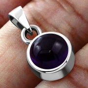 Amethyst Round Silver Pendant, p116