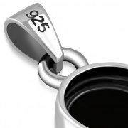 Black Onyx Round Silver Pendant, p116