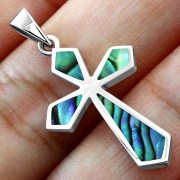 Abalone Silver Cross Pendant, p500