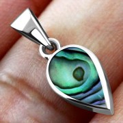 Abalone Drop Silver Pendant, p510