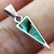 Abalone Long Drop Silver Pendant, p509