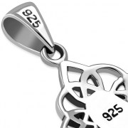 Mother of Pearl Trinity Knot Silver Pendant, p522