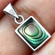 Abalone Rectangle Silver Pendant, p523
