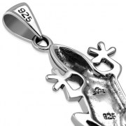 Black Onyx Lizard Silver Pendant, p545