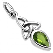 Peridot CZ Tiny Celtic Trinity Knot Pendant, p346