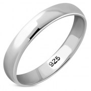 Plain Round Top Silver Wedding Ring, rp122