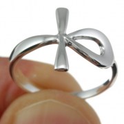 Plain Silver Ancient Egyptian ankh Cross Ring, rp557