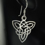 Plain Silver Celtic Trimity Earrings, ep131