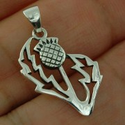 Plain Silver Thistle Pendant, pn556