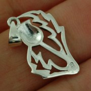 Plain Silver Thistle Pendant, 925 Sterling Silver, pn556