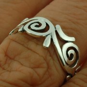 Plain Sterling Silver All Round Spiral Ring, rp644